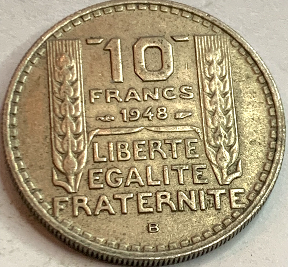 Rare 1948-B France 10 Francs – Beaumont-le-Roger Mint!