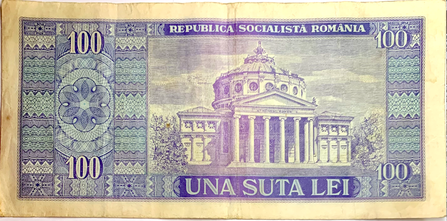 Rare 1966 Romania 100 Lei Banknote – Socialist Era Historical Currency