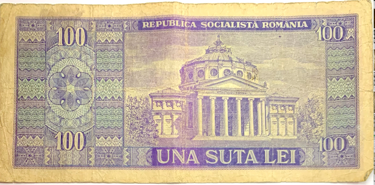 Rare 1966 Romania 100 Lei Banknote – Socialist Era Historical Currency