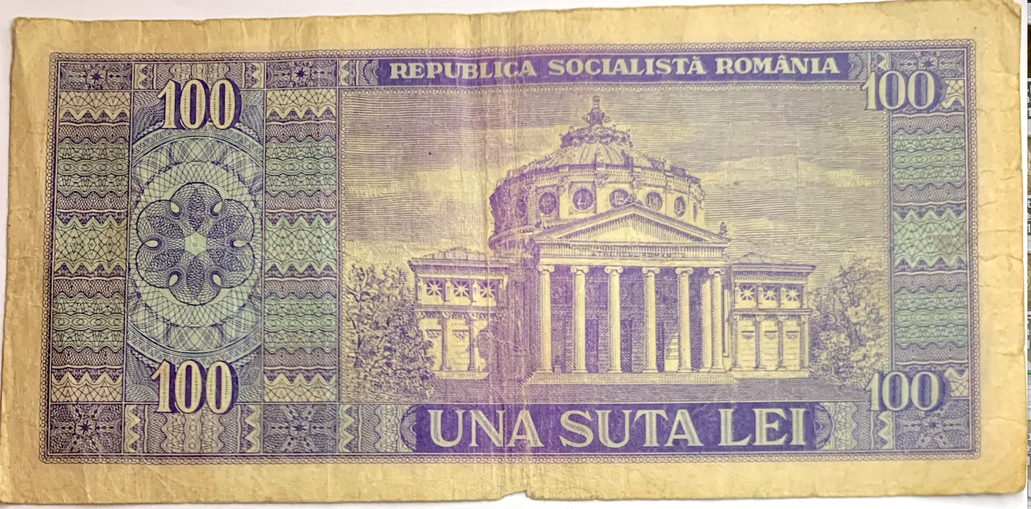 Rare 1966 Romania 100 Lei Banknote – Socialist Era Historical Currency