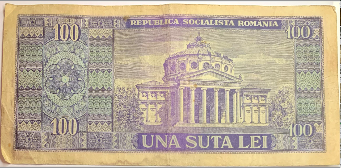 Rare 1966 Romania 100 Lei Banknote – Socialist Era Historical Currency