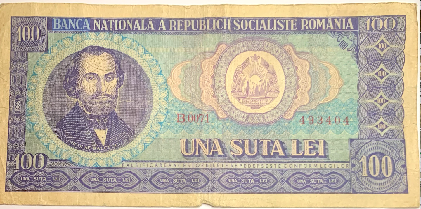 Rare 1966 Romania 100 Lei Banknote – Socialist Era Historical Currency