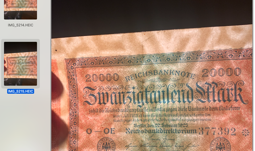 Authentic 20,000 Mark Reichsbanknote (1923) – A Piece of Inflation-Era History