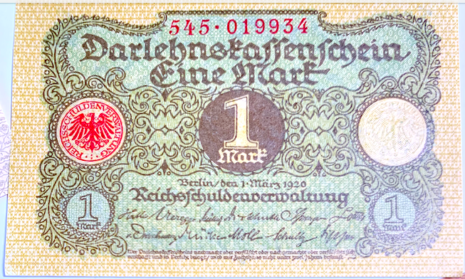 Set of 3! 1920 German 1 Mark Banknotes – Authentic Weimar Republic Notes