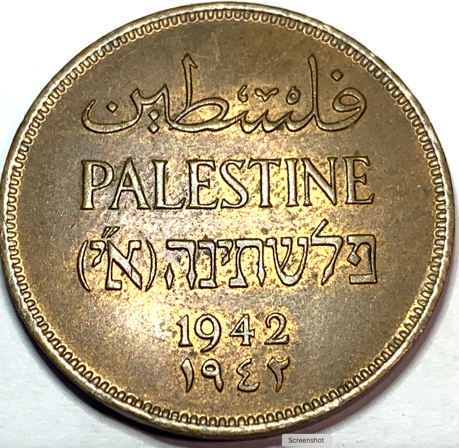 Rare 1942 British Palestine 2 Mils Coin – London Mint, Limited Mintage!