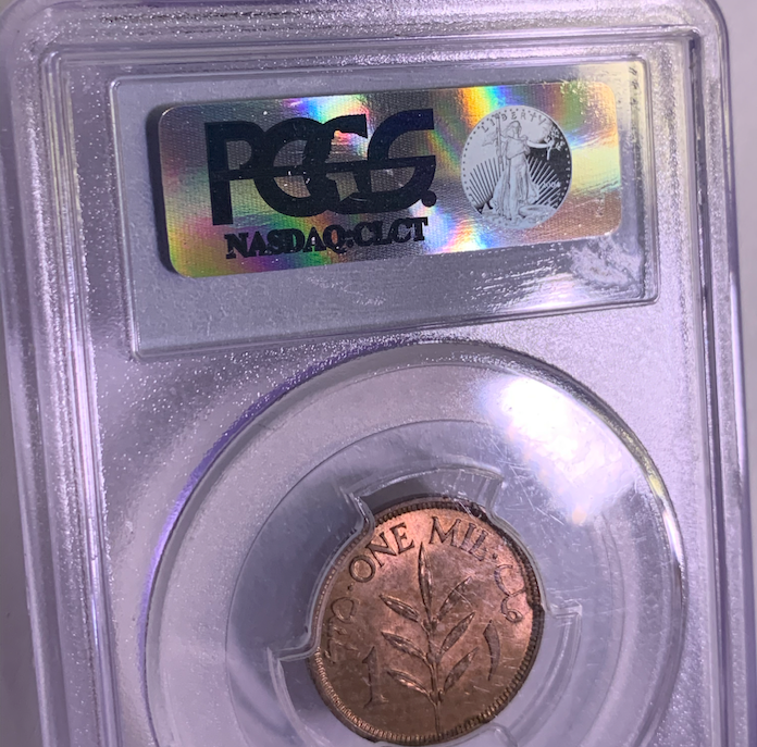 PCGS MS64RB 1939 Palestine 1 Mil – Top-Quality Bronze, Certified & Scarce!