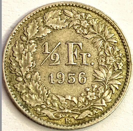 Rare 1956 Switzerland ½ Franc Silver Coin – Bern Mint, Only 4.25M Minted!