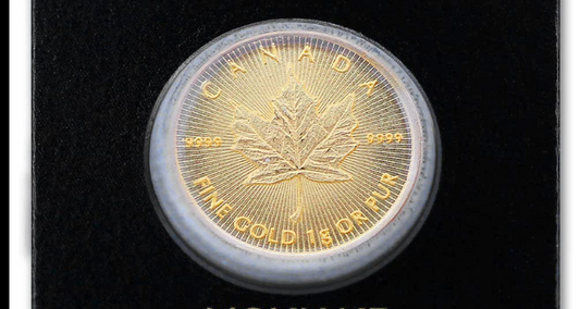 Collectible 2022 1 Gram Gold Maple Leaf BU Coin - Certificate of Authenticity