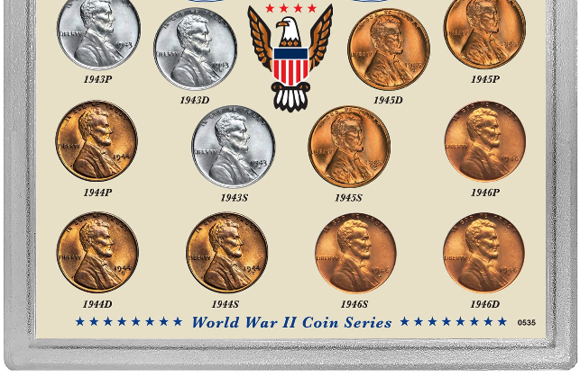 Historical Treasures: WWII Patriotic Pennies Set with Certificate of Authenticity