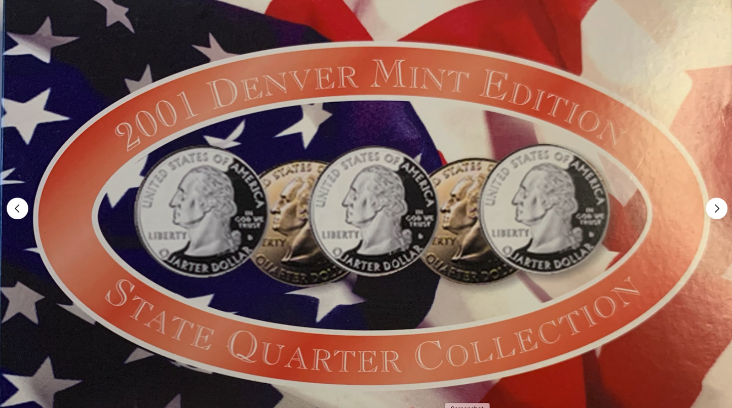 Complete 2001 Denver Mint State Quarters - BU Condition with COA