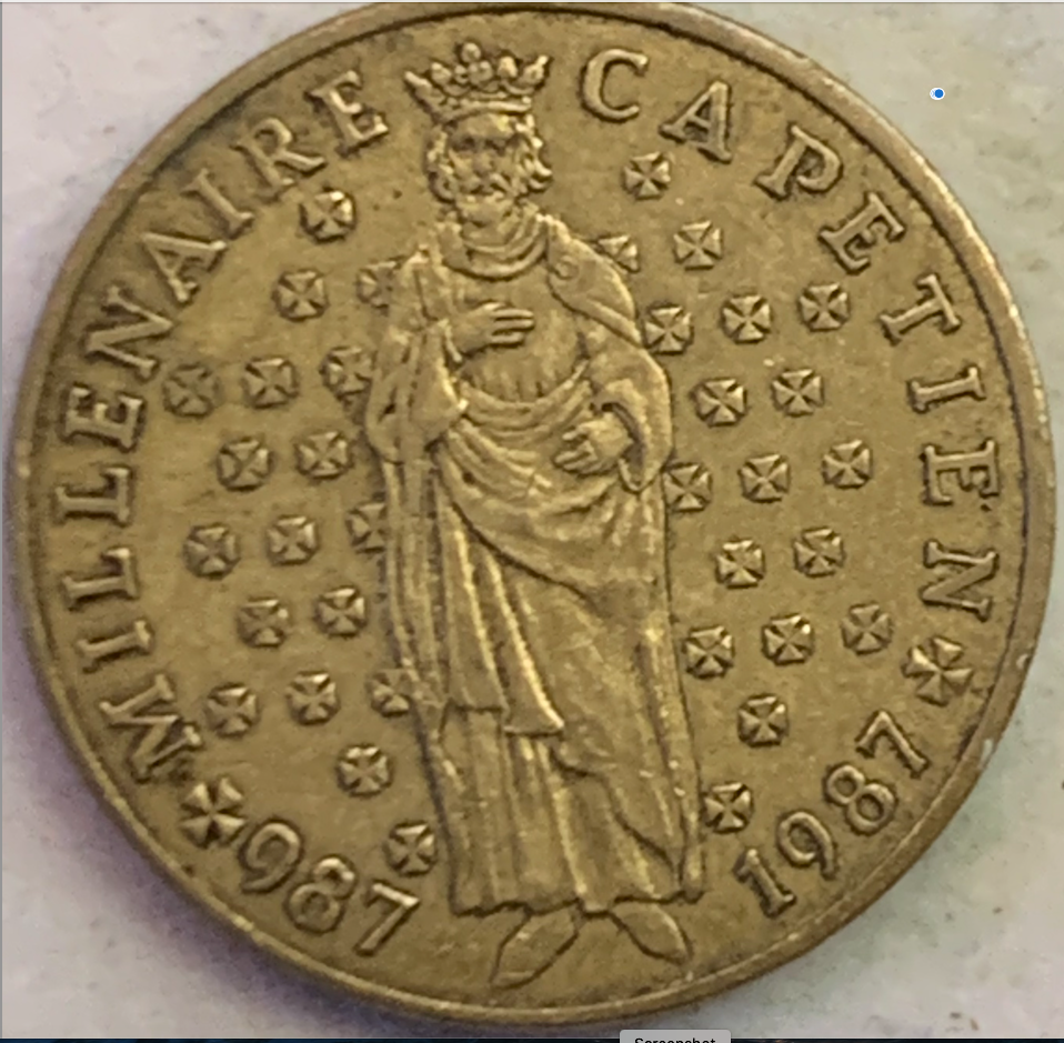 1987 France 10 Francs Coin - Millennium of Capetian Dynasty