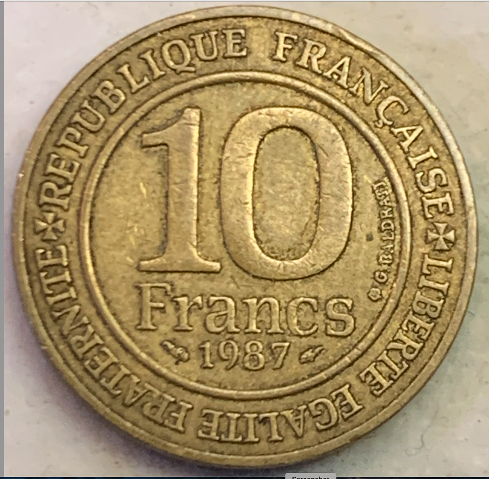 1987 France 10 Francs Coin - Millennium of Capetian Dynasty