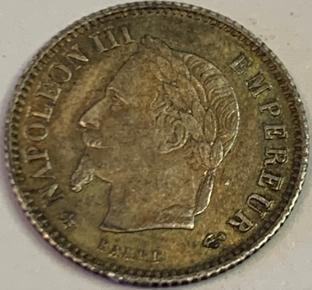 1868-A France 20 Centimes Coin - Rare Napoleon III Era