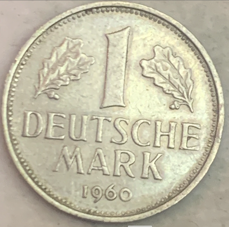 Rare Germany 1 Mark Coin 1950-2001 - Federal Republic Era, KM#110