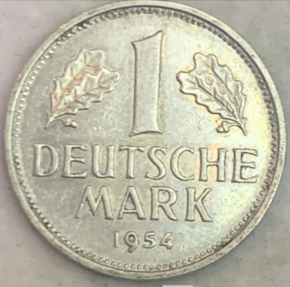 Rare Germany 1 Mark Coin 1950-2001 - Federal Republic Era, KM#110