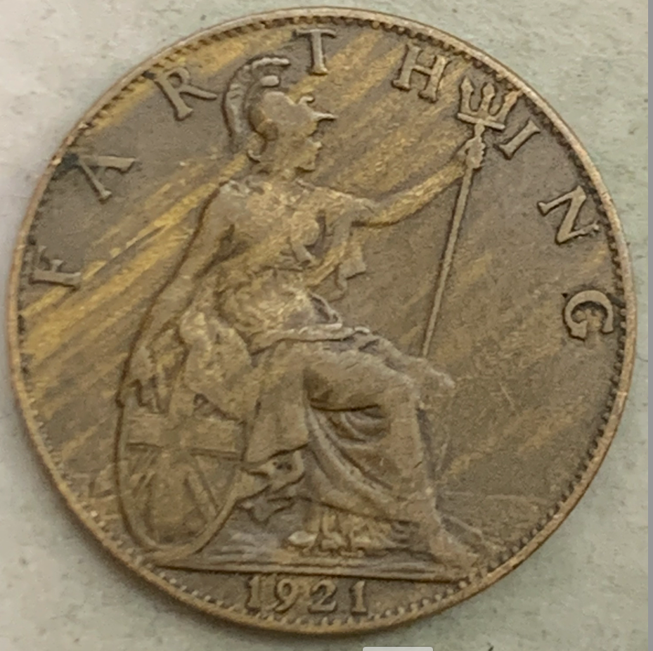 King George V Era Treasure: Invest in History 1885 , 1924 UK 1 Farthing Condition