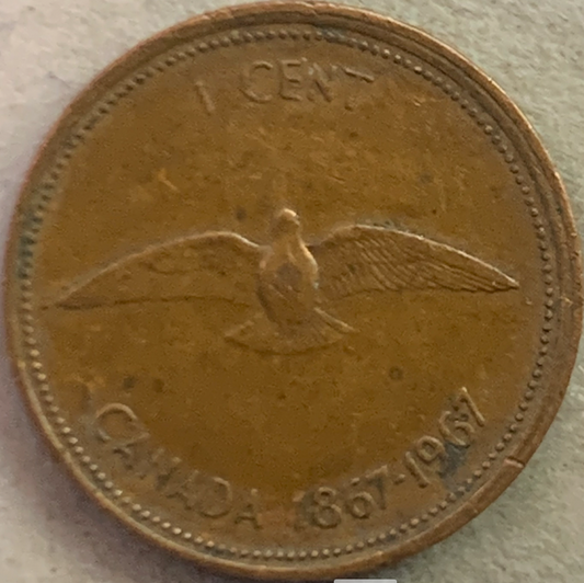 Rare Gem: 1967 Canada 1 Cent - Celebrate 100 Years of Canadian Confederation!"