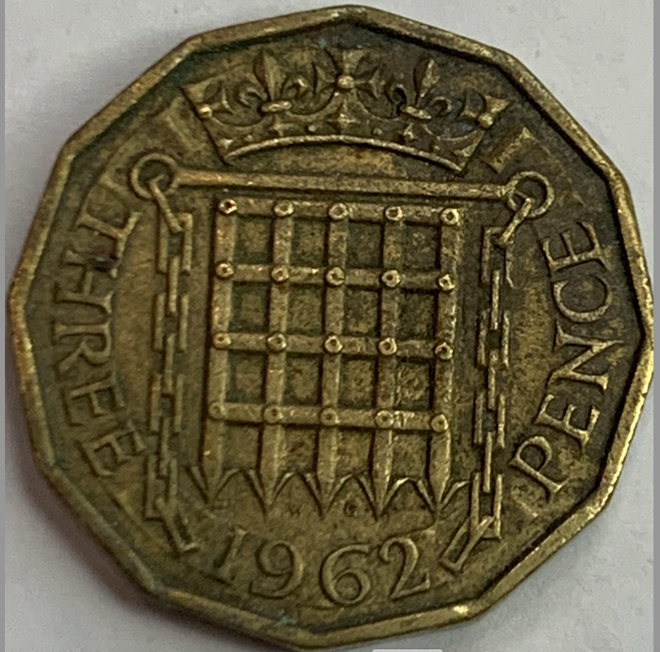 Rare UK 3 Pence Coin (1954-1970) - Queen Elizabeth II Era