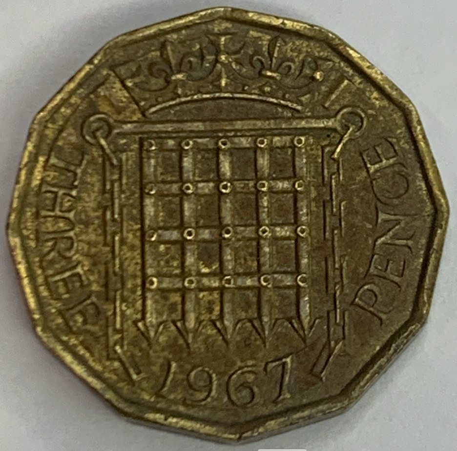 Rare UK 3 Pence Coin (1954-1970) - Queen Elizabeth II Era