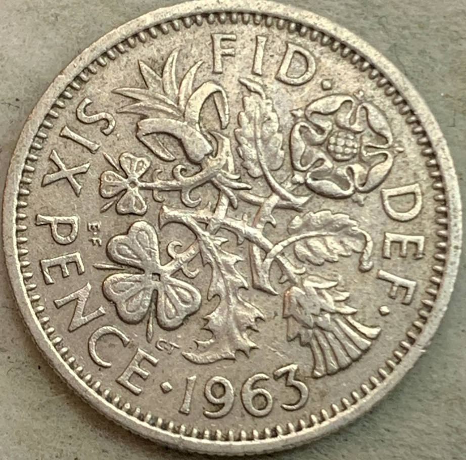 1954-1970 UK 6 Pence - Queen Elizabeth II Era Coin