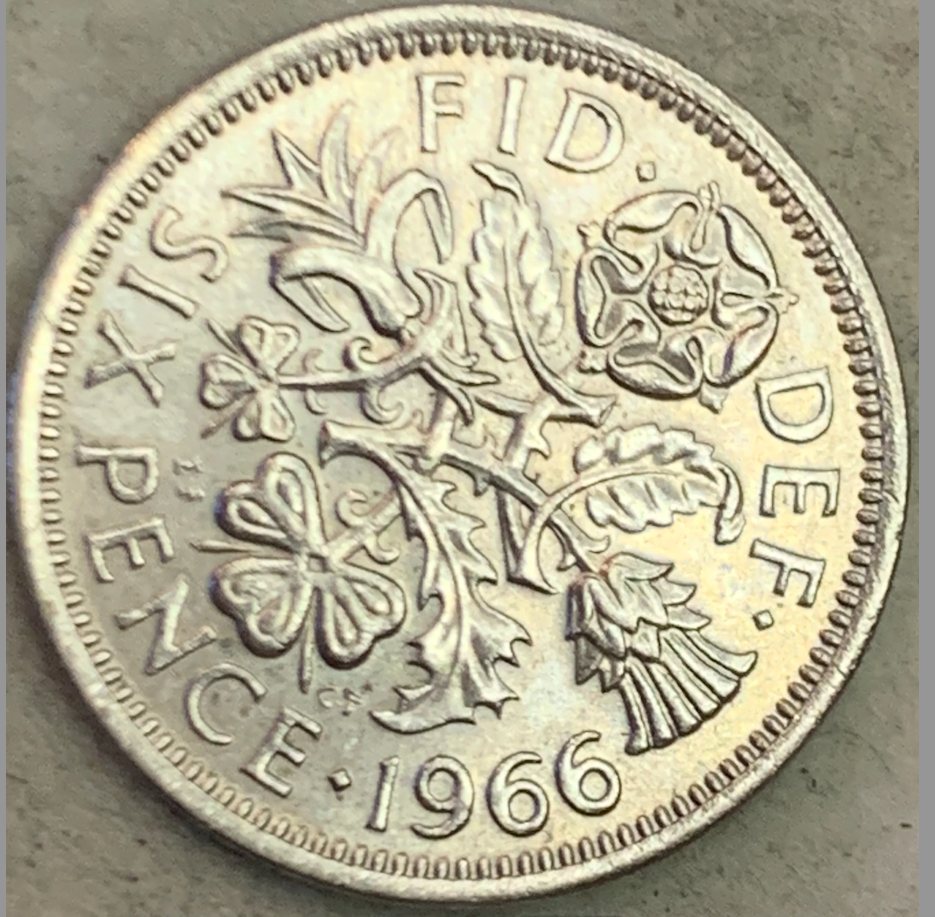 1954-1970 UK 6 Pence - Queen Elizabeth II Era Coin