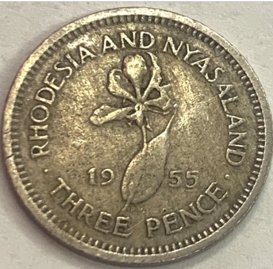 Rare 1955 Rhodesia & Nyasaland 3 Pence Coin – Limited UK Minting of 1.2M Pieces