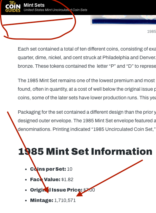 Authentic 1985 U.S. Mint Uncirculated Coin Set with Original Packaging – Pristine Condition