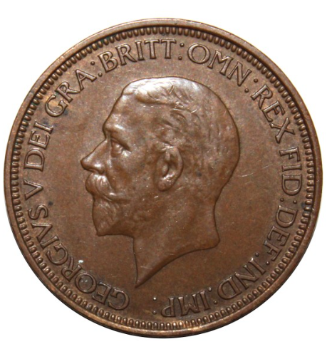 1933 Half Penny Coin – King George V Britannia Design, Timeless Gift Idea