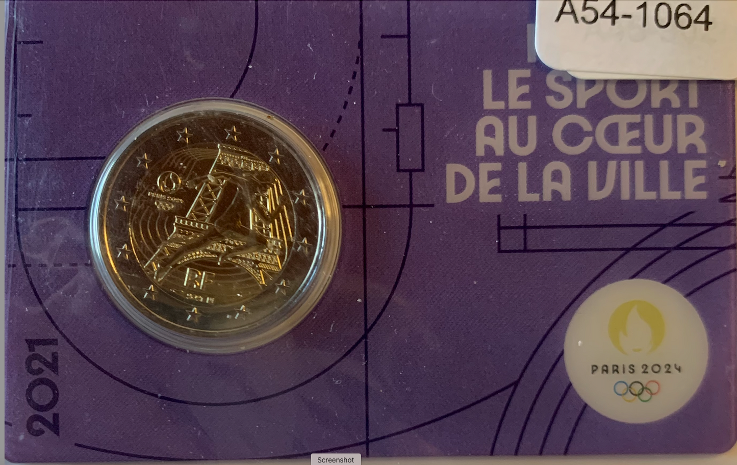 Limited Edition: Paris 2024 Olympic 2 Euro Coin - Stunning Yellow Coincard