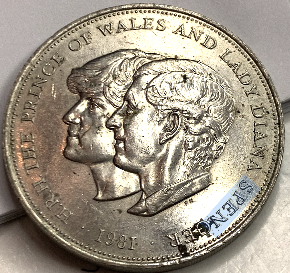 Rare 1981 25p UK Coin – Royal Wedding of Charles & Diana, Queen Elizabeth Era