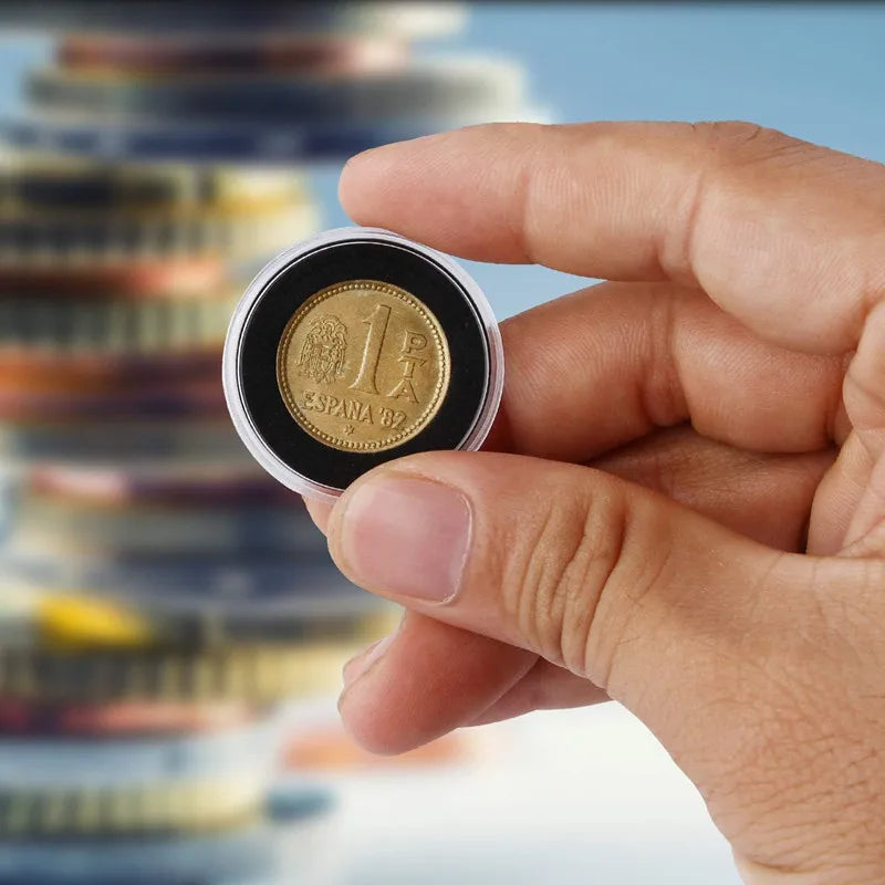100pcs Coin Capsules Set - 5 Sizes with Plastic Storage Box"