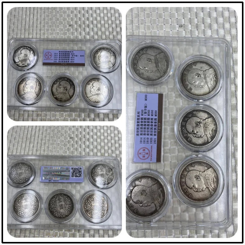 PCGS Graded Yuan Shikai Silver Coins - Three Years One Yuan, 5-Piece Set