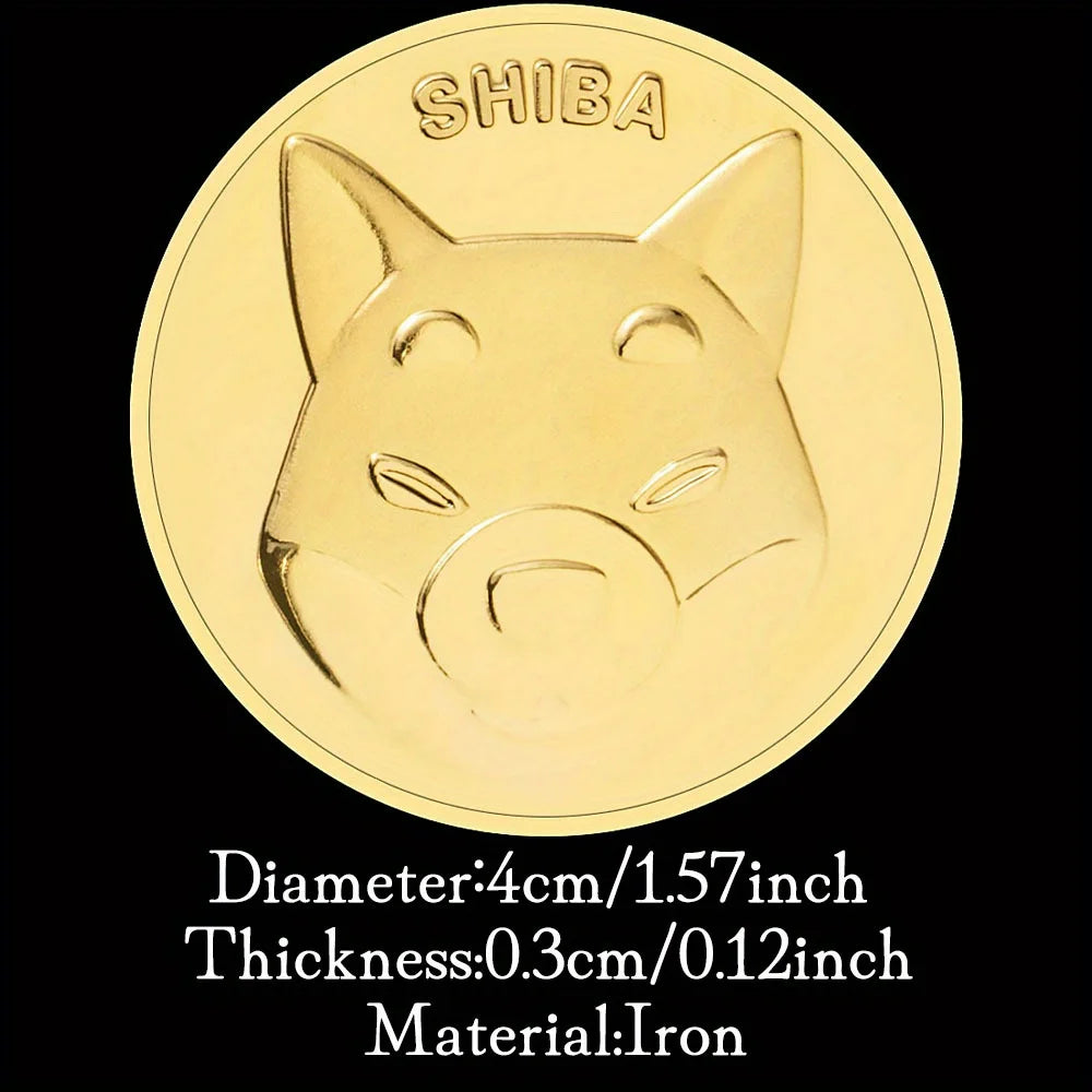 2. "SHIBA Commemorative Coin: Exquisite Gold Plated Collectible for Art & Home Decoration"
