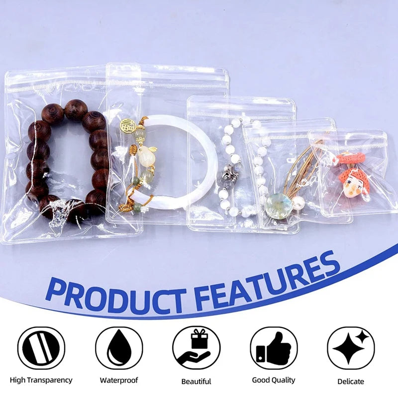 New Durable PVC Jewelry Bags – 160Pcs Self-Seal with Anti-Tarnish Tabs"