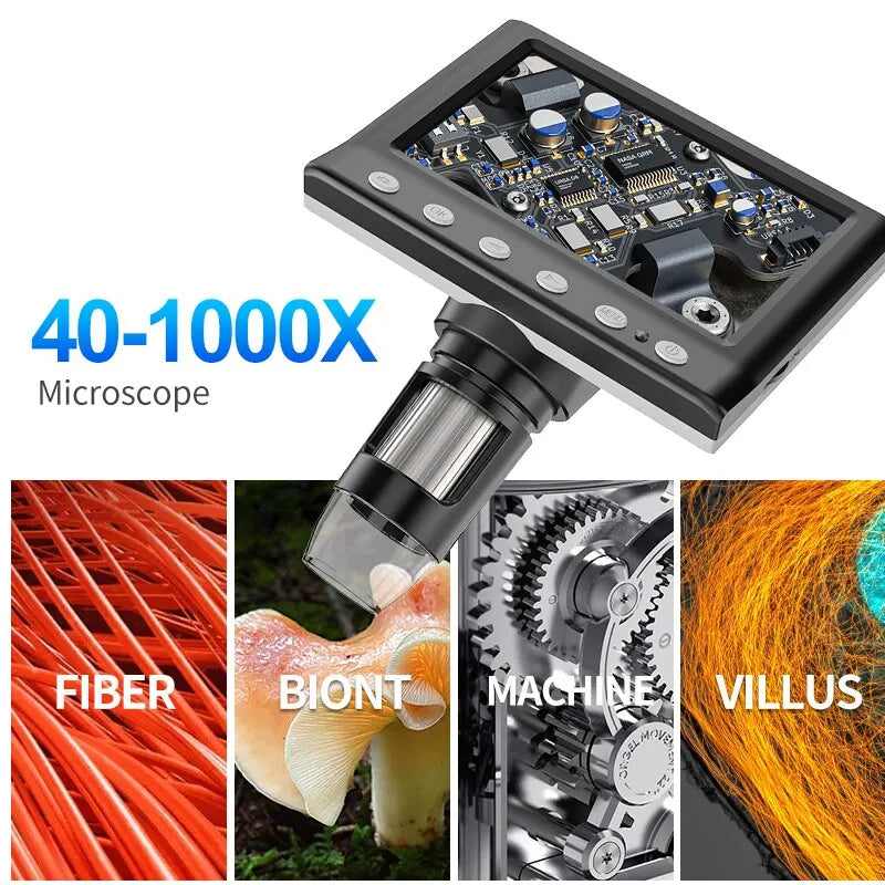 Ultimate 4.3 Inch 1000X Digital Microscope with LED for Coins and Kids"