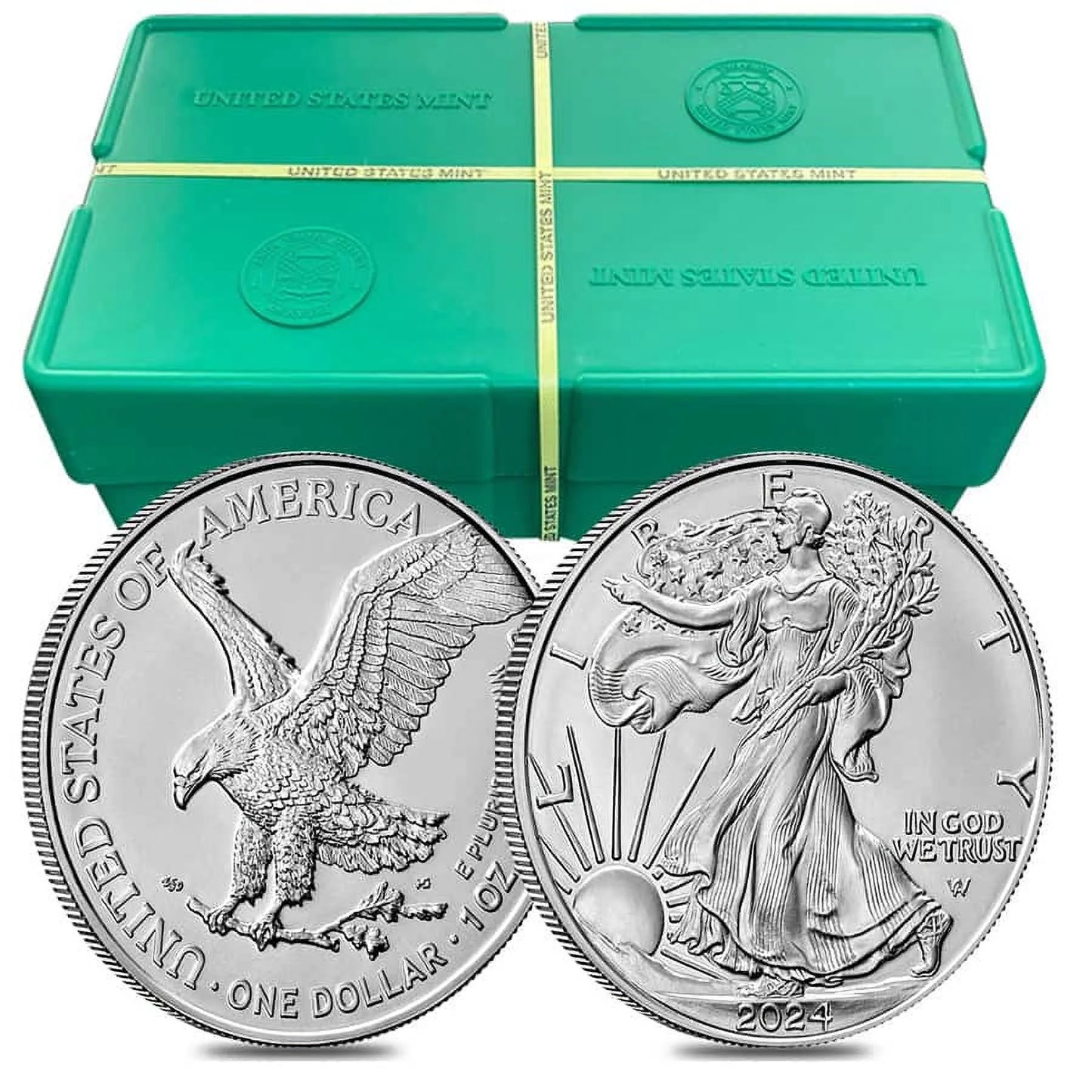 Roll of 20 - 2024 1 Oz Silver American Eagle $1 Coin BU