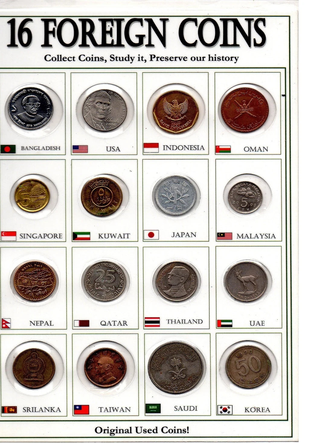 Lot 50 PCS Different Foreign World Coins from 50 Countries Rare Original Collection Set