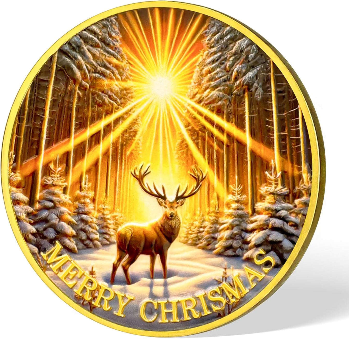 Challenge Coin Sun Deer Christmas Challenge Exquisitely Engraved Reindeer Design Christmas Decoration