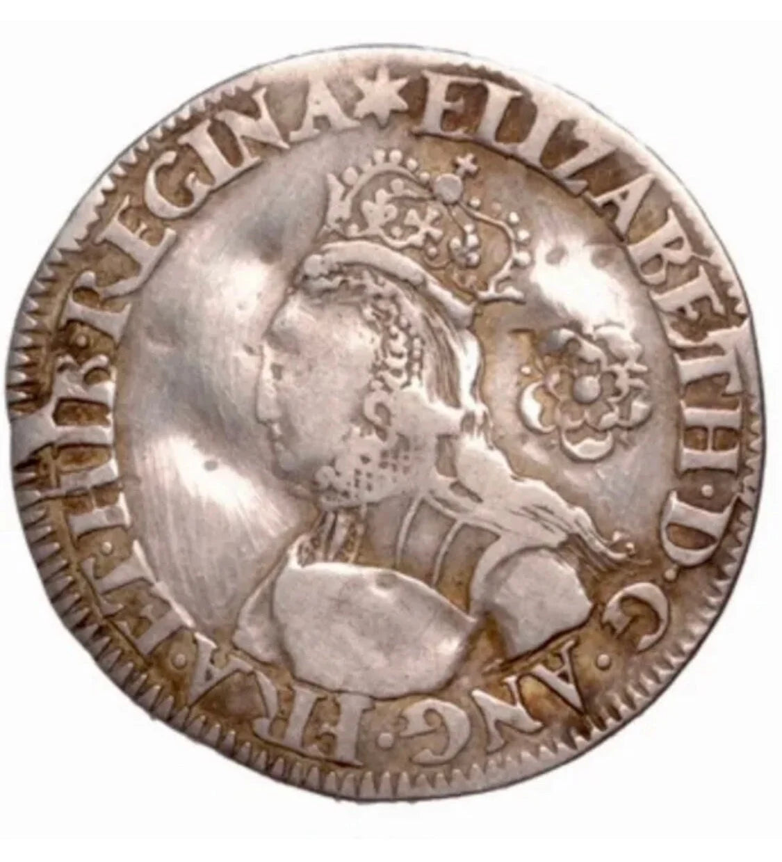 1562 Elizabeth I Sixpence Milled Issue, Mm Star, S-2596