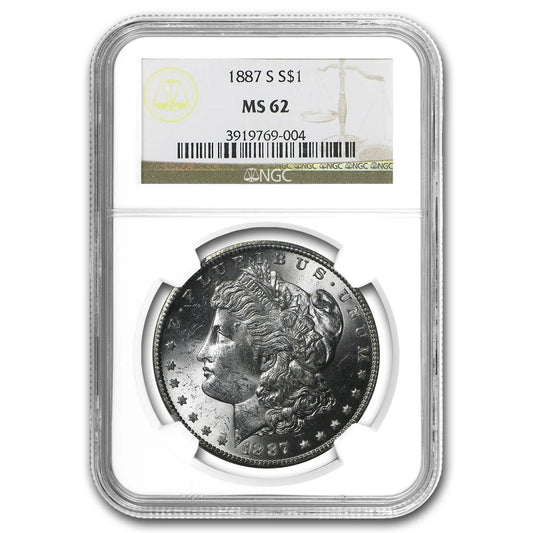 1887-S Morgan Dollar MS-62 NGC