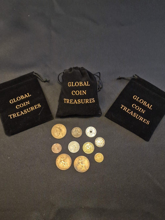 Unique Set of 100 Year Old Coins Including a Coin Wallet