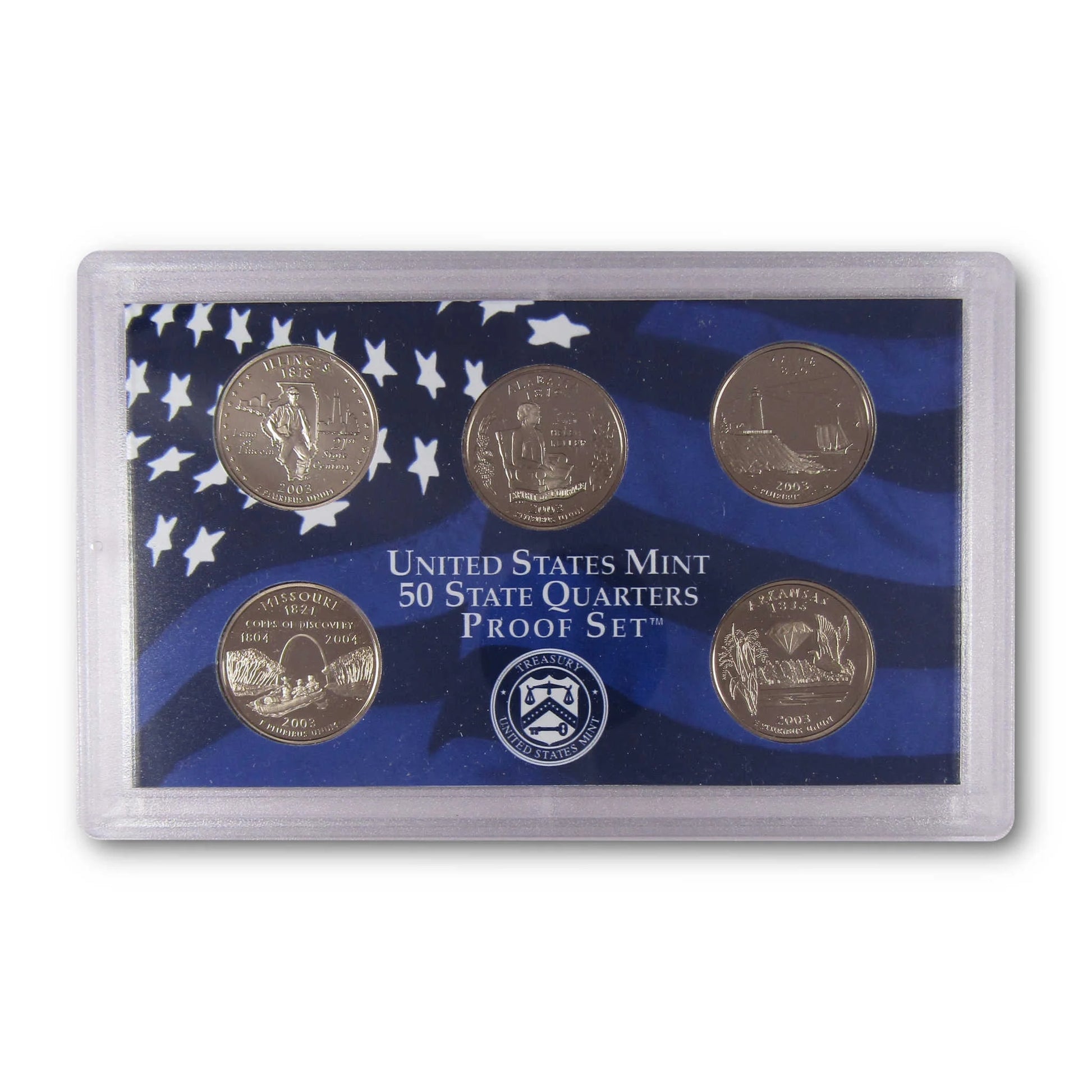 2003 State Quarter Clad Proof Set U.S. Mint Packaging OGP COA