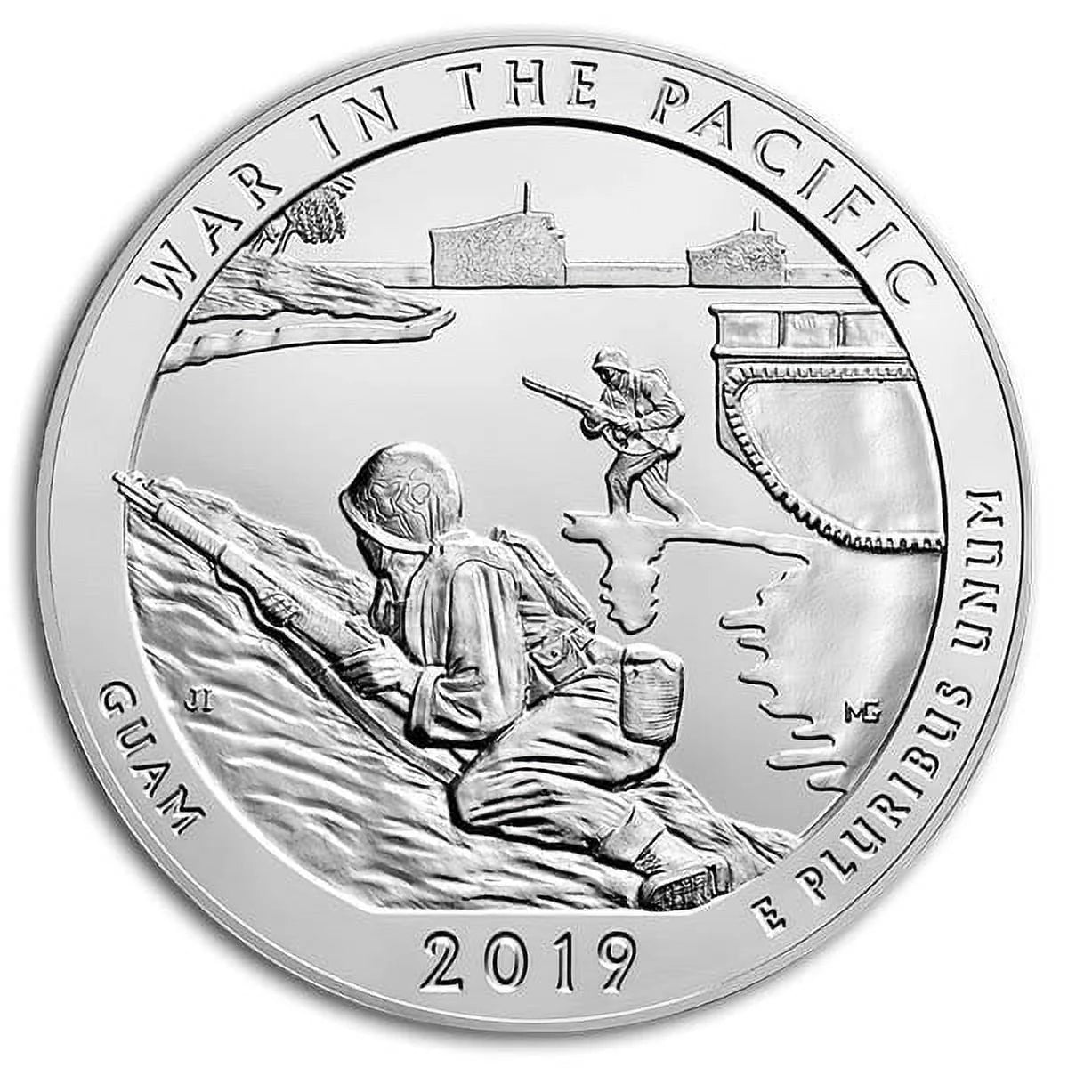 U.S. Mint America the Beautiful - War in the Pacific National Historical Park 5 Oz .999 Silver,Bullion