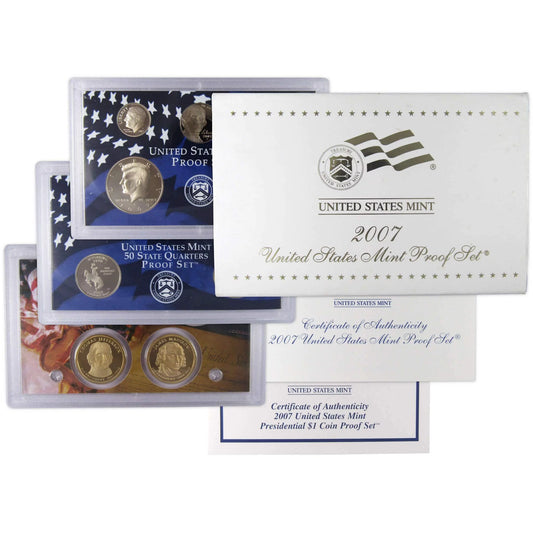 2007 Clad Proof Set U.S. Mint Original Government Packaging OGP COA