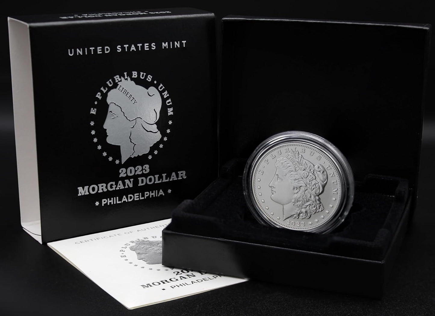 2023-1 Oz Silver Morgan Dollar Coin Brilliant Uncirculated (In Capsule) with Official Government Packaging and Certificate of Authenticity $1 Seller BU