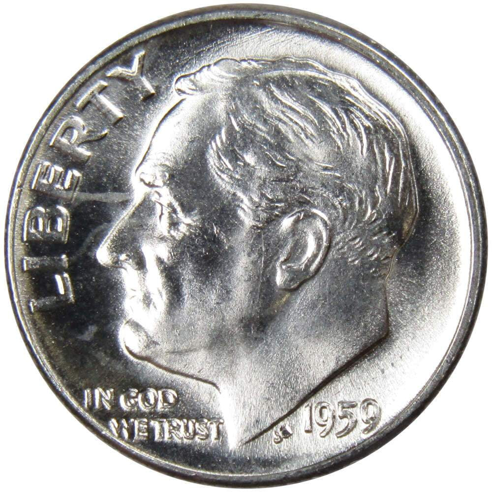 1959 D Roosevelt Dime BU Uncirculated Mint State 90% Silver 10C US Coin