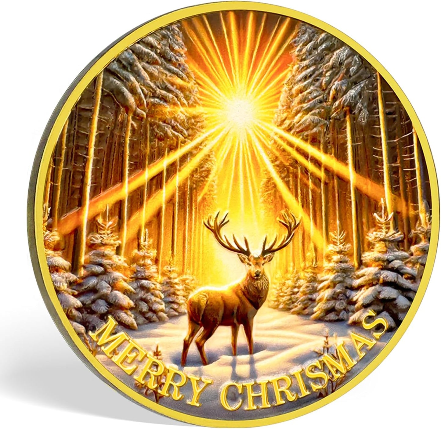 Challenge Coin Sun Deer Christmas Challenge Exquisitely Engraved Reindeer Design Christmas Decoration