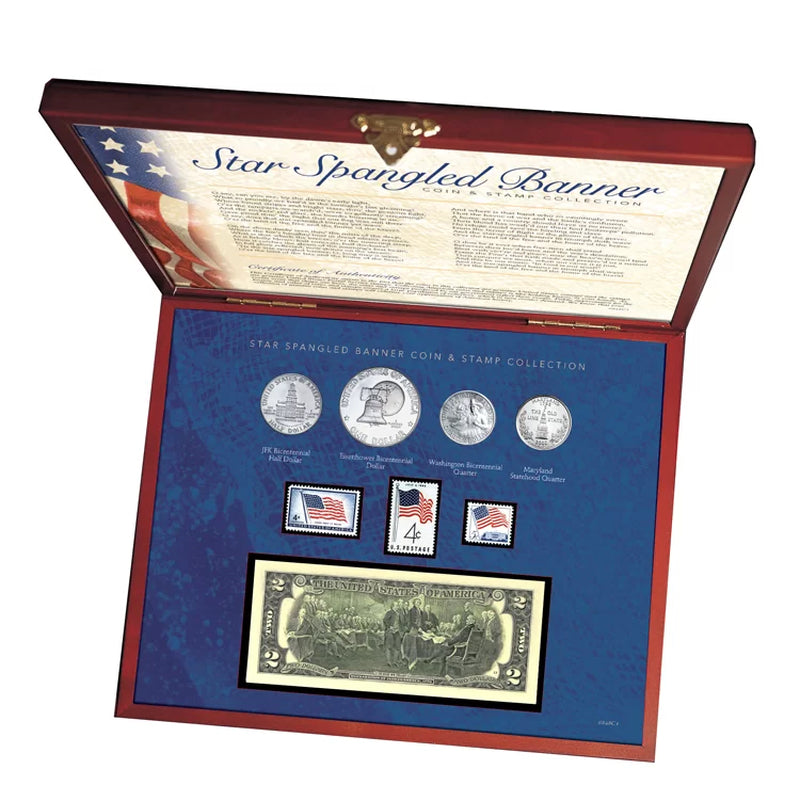 Star Spangled Coin and Stamp Display Box Set