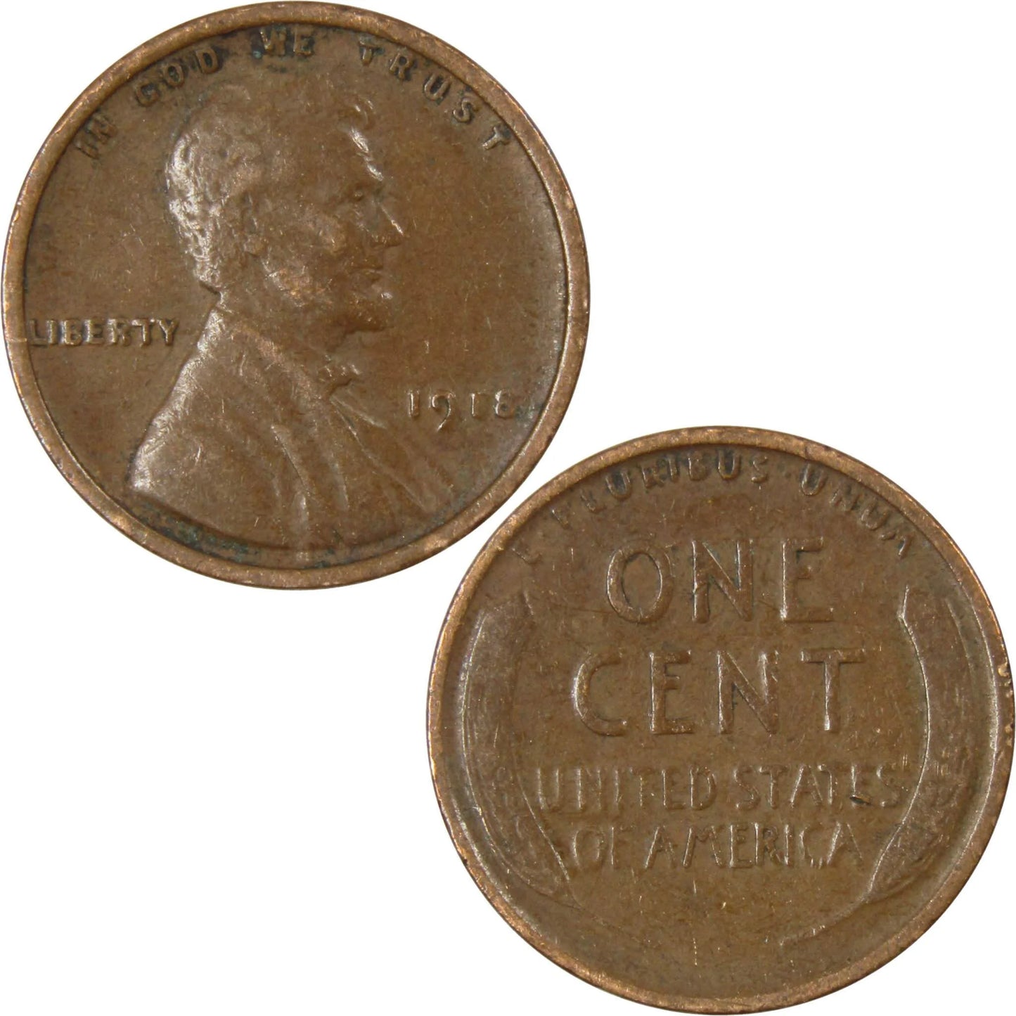 1918 Lincoln Wheat Cent AG about Good Bronze Penny 1C Coin Collectible