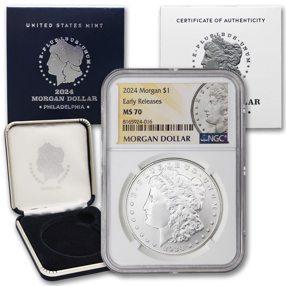 2024 American Silver Morgan Dollar Coin MS-70 (Early Releases) with Original Government Packaging $1 MS70 NGC